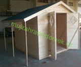 Zahradní dřevěný domek 3,3x2,7m, (19mm) s okny a přesahem střechy