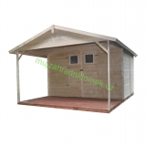 Zahradní dřevěný domek SEV s terasou 12m2, 19mm, s okny