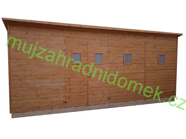 Zahradní dřevěný domek ALACANT (19mm), s okny, rozměr 3,3 x 6,3m