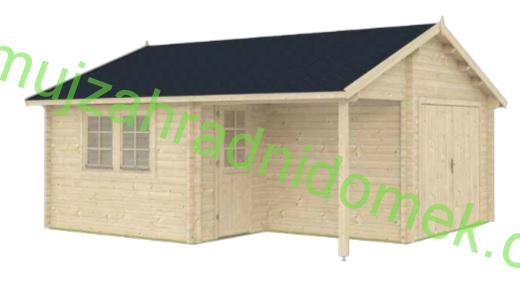 Zahradní dřevěný domek roubený LEON 4,5 x 4,5m (24mm)
