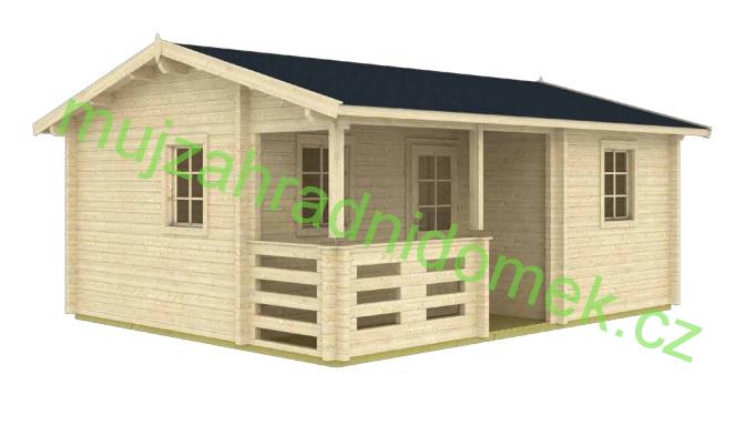 Zahradní dřevěný domek roubený PALPLOMA 6,5 x 4,5m s verandou 4m2 (24mm)
