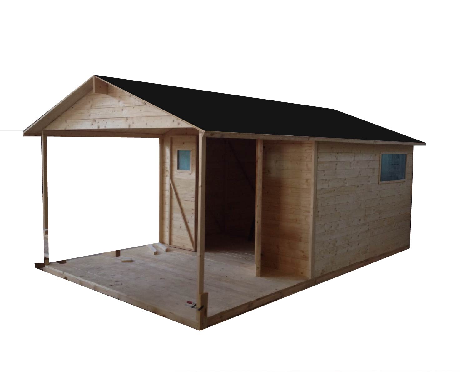 Zahradní dřevěný domek MAD s terasou 15m2, 16mm, s okny
