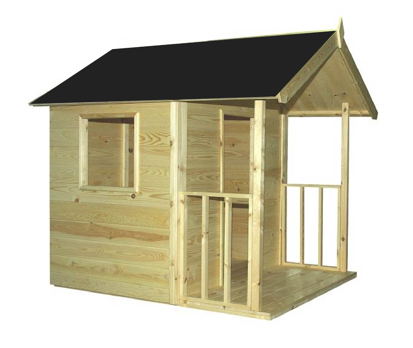 Dětský dřevěný zahradní domek s terasou CORY 1,4m x 1,8m