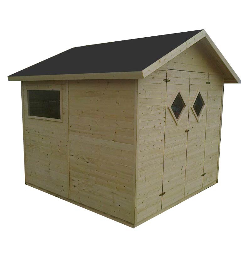 Zahradní dřevěný domek 2,7x2,7m, (16mm) s okny, MALAGA, na nářadí