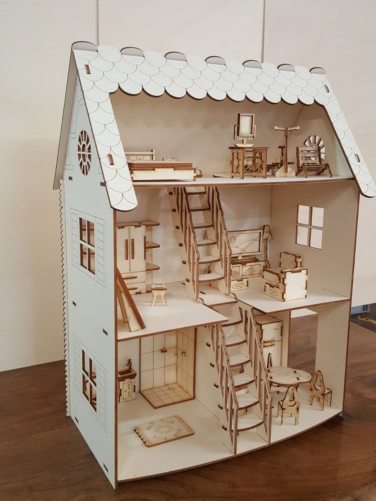 Domek pro panenky / Dětský dřevěný domeček pro panenky 36 x 50 x 20cm